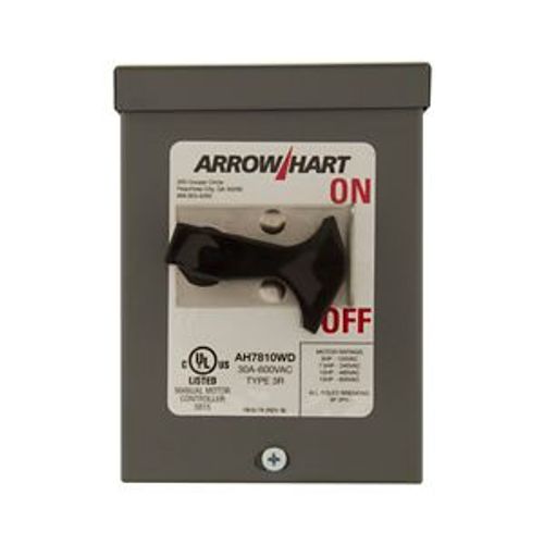 Main product image of Manual Motor Controller, #14-10 Awg 30A, Panel, 600V, Nema 3R, 3-Pole, 2-Position, 3Ph, AH7810WD