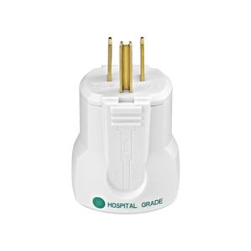 Main product image of Arrow Hart Quick Grip Straight Blade Plug, #18-12 Awg 15A 125V, White, 5-15P, 2-Pole 3-Wire, AH8115W