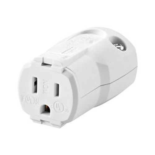 Main product image of Arrow Hart Quick Grip Straight Blade Connector, #18-12 Awg 15A 125V, White, 2-Pole 3-Wire, AH8119W
