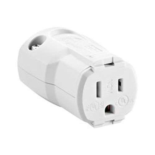 Main product image of Arrow Hart Quick Grip Straight Blade Connector, #18-12 Awg 15A 125V, White, 2-Pole 3-Wire, AH8119W