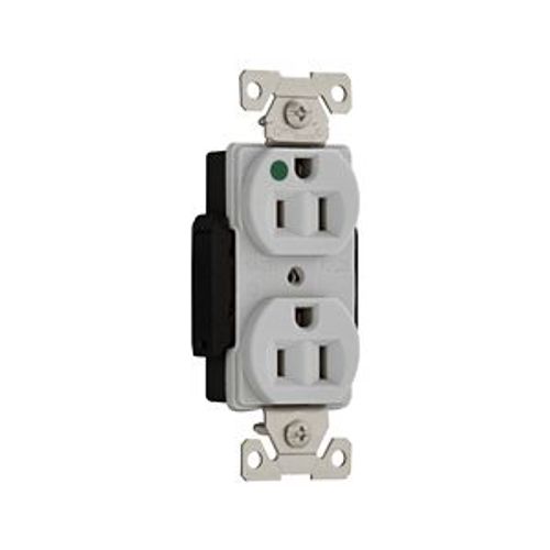 Main product image of Arrow Hart Standard Duplex Receptacle, #14-10 Awg 15A, Healthcare 125V, Gray, Duplex, AH8200GY
