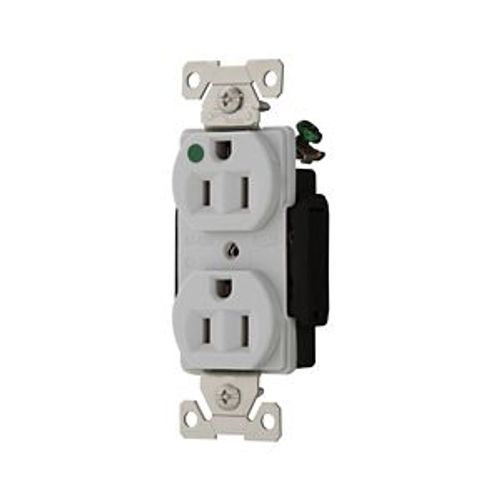 Main product image of Arrow Hart Standard Duplex Receptacle, #14-10 Awg 15A, Healthcare 125V, Gray, Duplex, AH8200GY