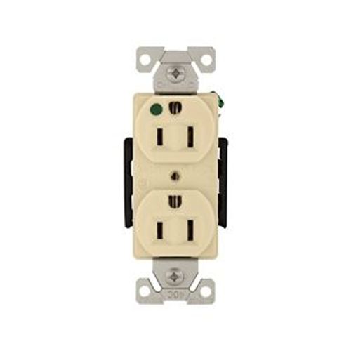 Main product image of Arrow Hart Standard Duplex Receptacle, #14-10 Awg 15A, 125V, Ivory Auto-Grounding, AH8200V