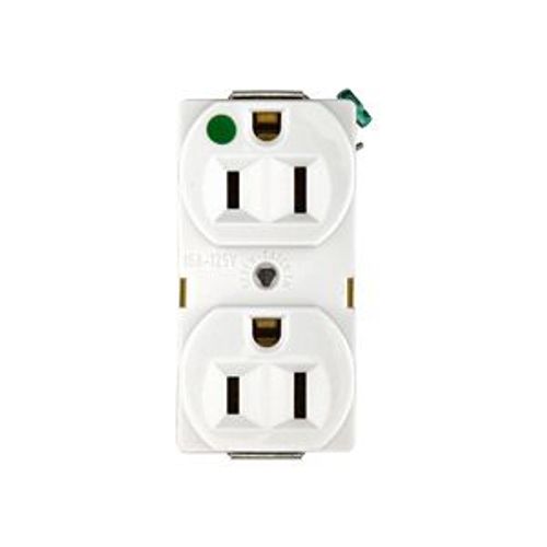 Main product image of Arrow Hart Standard Duplex Receptacle, #14-10 Awg 15A, Healthcare 125V, Duplex, Bulk, AH8200W20