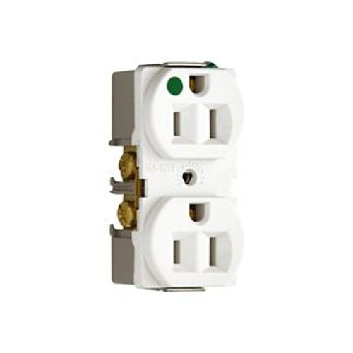 Main product image of Arrow Hart Standard Duplex Receptacle, #14-10 Awg 15A, Healthcare 125V, Duplex, Bulk, AH8200W20