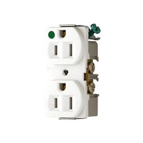 Main product image of Arrow Hart Standard Duplex Receptacle, #14-10 Awg 15A, Healthcare 125V, Duplex, Bulk, AH8200W20