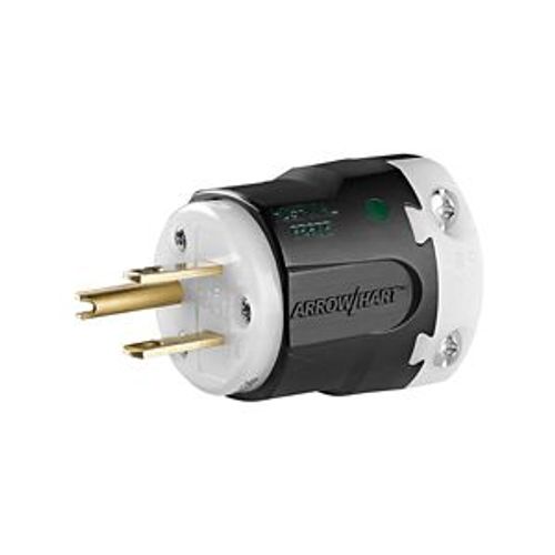 Main product image of Arrow Hart Auto Grip Straight Blade Plug, #18-12 Awg 15A 125V, Back, 5-15P, 2-Pole 3-Wire, AH8215HG