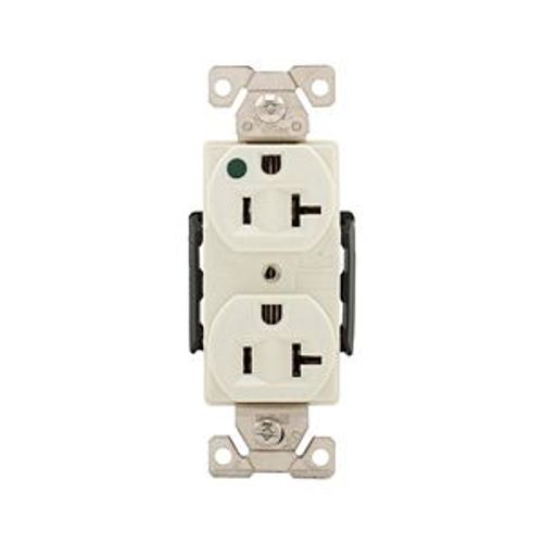 Main product image of Arrow Hart Duplex Receptacle, #14-10 Awg 20A, 125V, Light Almond, 5-20R, Duplex, AH8300LA