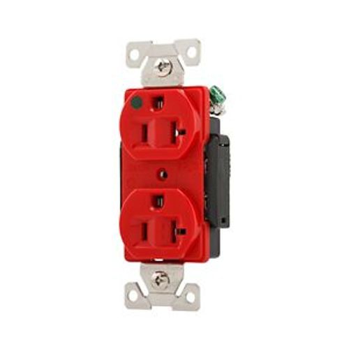 Main product image of Arrow Hart Duplex Receptacle, #14-10 Awg 20A, 125V, Red Face Base, 5-20R, 2-Pole 3-Wire, AH8300RD