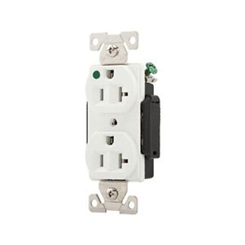Main product image of Arrow Hart Duplex Receptacle, #14-10 Awg 20A, Healthcare 125V Face Base, 5-20R, 2-Pole 3-Wire, AH8300W