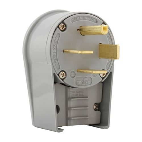 Main product image of Arrow Hart Angled Plug, #12-4 Awg 60A, Range & Dryer, 250V, Gray & 15-60P, 3-Pole, 4-Wire, AH8462AN