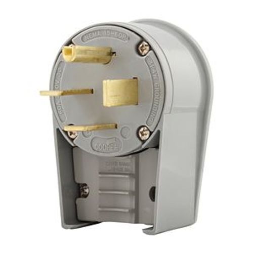 Main product image of Arrow Hart Angled Plug, #12-4 Awg 60A, Range & Dryer, 250V, Gray & 15-60P, 3-Pole, 4-Wire, AH8462AN