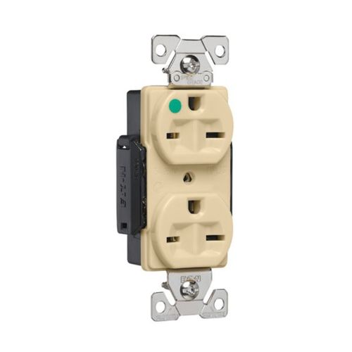 Main product image of Arrow Hart Duplex Receptacle, #14 To 10 Awg 15A, Healthcare, 250V, Ivory, 6-15R, 2-Pole 3-Wire, AH8600V