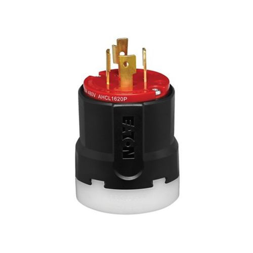 Main product image of Arrow Hart Color Coded Locking Plug, #14-8 Awg 20A, 480V, L16-20 3-Pole 4-Wire, AHCL1620P