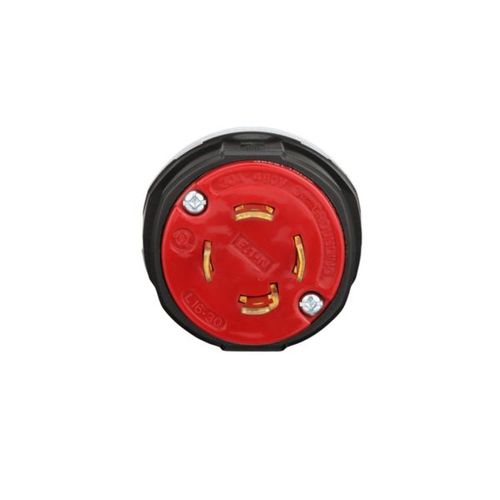 Main product image of Arrow Hart Color Coded Locking Plug, #14-8 Awg 30A, 480V, L16-30 3-Pole 4-Wire, AHCL1630P