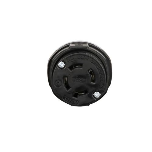 Main product image of Arrow Hart Color Coded Locking Connector, #14-8 Awg 30A, 600V, Black, L17-30 3-Pole 4-Wire, AHCL1730C