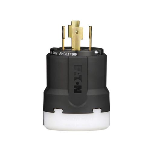 Main product image of Arrow Hart Color Coded Locking Plug, #14-8 Awg 30A, 600V, Black, UltraGrip, L17-30 3-Pole 4-Wire, AHCL1730P