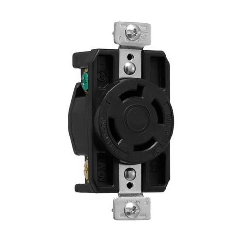 Main product image of Arrow Hart Color Coded Locking Receptacle, #14-8 Awg 30A, 600V, Black, L17-30 3-Pole 4-Wire, AHCL1730R