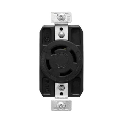 Main product image of Arrow Hart Color Coded Locking Receptacle, #14-8 Awg 30A, Y 347/600V, Black, 4-Pole, 4-Wire, AHCL2030R