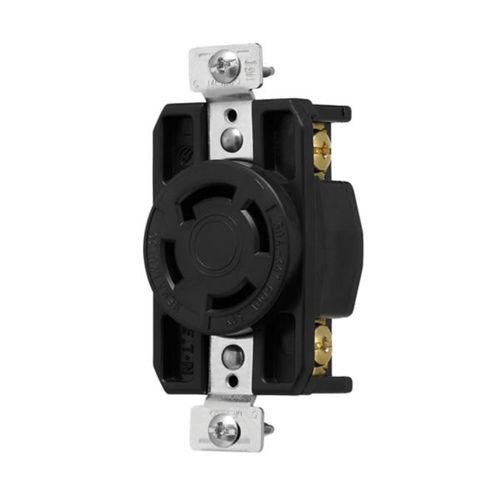 Main product image of Arrow Hart Color Coded Locking Receptacle, #14-8 Awg 30A, Y 347/600V, Black, 4-Pole, 4-Wire, AHCL2030R