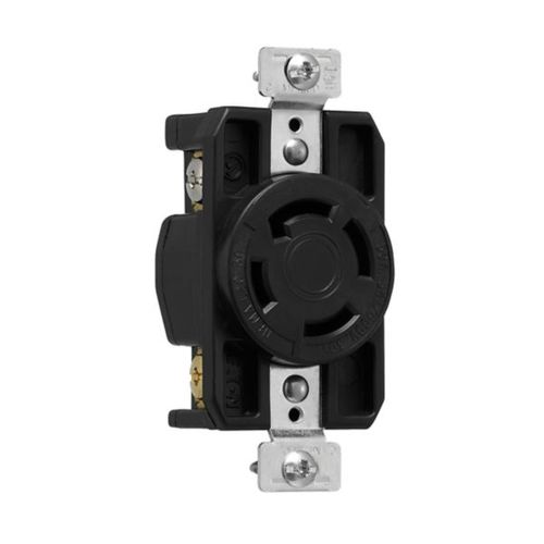Main product image of Arrow Hart Color Coded Locking Receptacle, #14-8 Awg 30A, Y 347/600V, Black, 4-Pole, 4-Wire, AHCL2030R