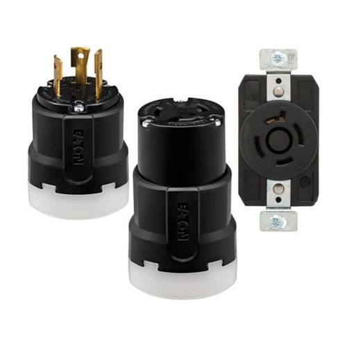 Main product image of Arrow Hart Color Coded Locking Connector, #14-8 Awg 20A, Y 347/600V, Black, 4-Pole, 5-Wire, AHCL2320C