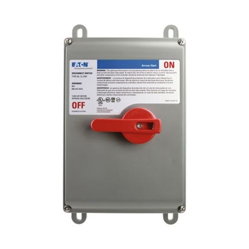 Main product image of Motor Control Disconnect Switch, #14-4 Awg 60A, Mounting Feet/Din Rail, 600V, Gray, 3-Phase, AHDS60