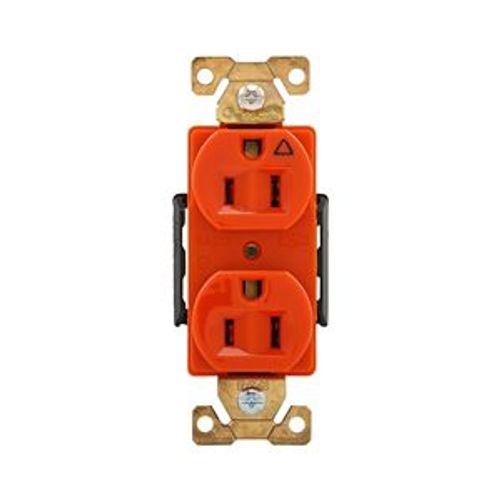 Main product image of Arrow Hart Industrial Duplex Receptacle, #14 To 10 Awg 15A 125V, Orange, 2-Pole 3-Wire, AHIG5262RN