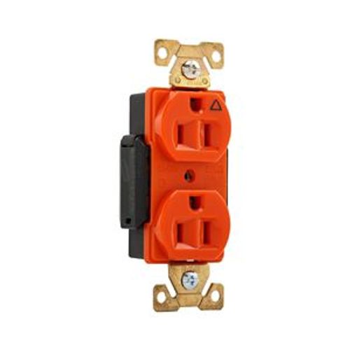 Main product image of Arrow Hart Industrial Duplex Receptacle, #14 To 10 Awg 15A 125V, Orange, 2-Pole 3-Wire, AHIG5262RN