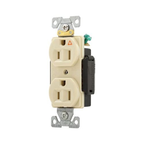 Main product image of Arrow Hart Industrial Duplex Receptacle, #14-10 Awg 15A 125V, Ivory Face Base, Isolated Ground, AHIG5262V