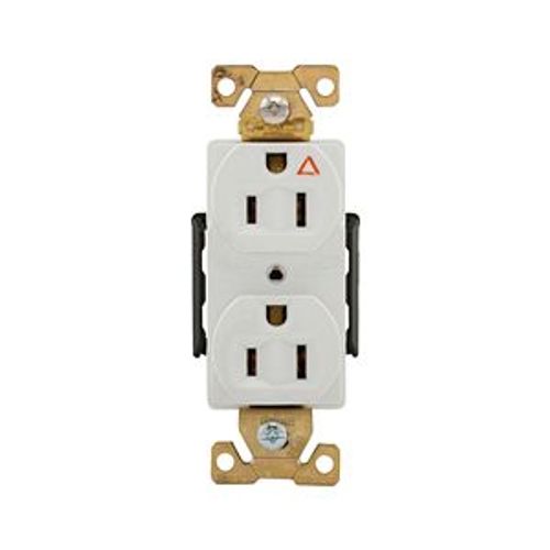 Main product image of Arrow Hart Industrial Duplex Receptacle, #14-10 Awg 15A 125V Face Base, Isolated Ground, AHIG5262W