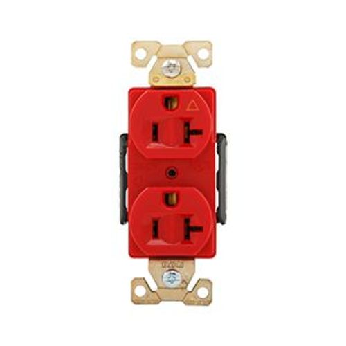 Main product image of Arrow Hart Industrial Duplex Receptacle, #14-10 Awg 20A 125V, Red, AHIG5362RD