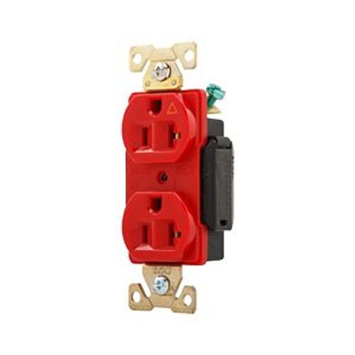 Main product image of Arrow Hart Industrial Duplex Receptacle, #14-10 Awg 20A 125V, Red, AHIG5362RD