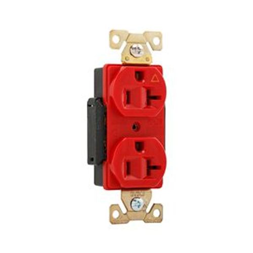 Main product image of Arrow Hart Industrial Duplex Receptacle, #14-10 Awg 20A 125V, Red, AHIG5362RD