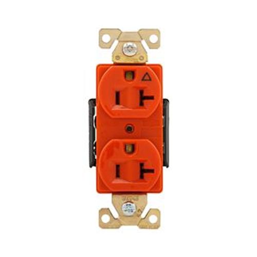 Main product image of Arrow Hart Industrial Duplex Receptacle, #14 To 10 Awg 20A 125V, Orange, 2-Pole 3-Wire, AHIG5362RN