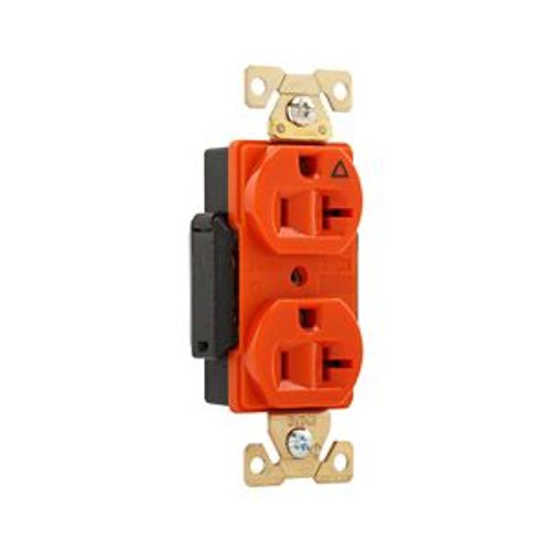 Main product image of Arrow Hart Industrial Duplex Receptacle, #14 To 10 Awg 20A 125V, Orange, 2-Pole 3-Wire, AHIG5362RN