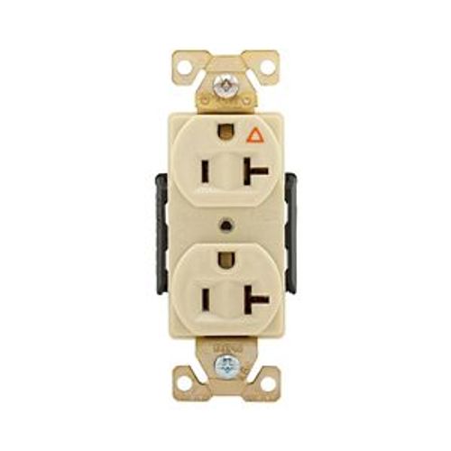 Main product image of Arrow Hart Industrial Duplex Receptacle, #14 To 10 Awg 20A 125V, Ivory, 2-Pole 3-Wire, AHIG5362V