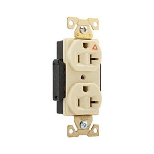 Main product image of Arrow Hart Industrial Duplex Receptacle, #14 To 10 Awg 20A 125V, Ivory, 2-Pole 3-Wire, AHIG5362V