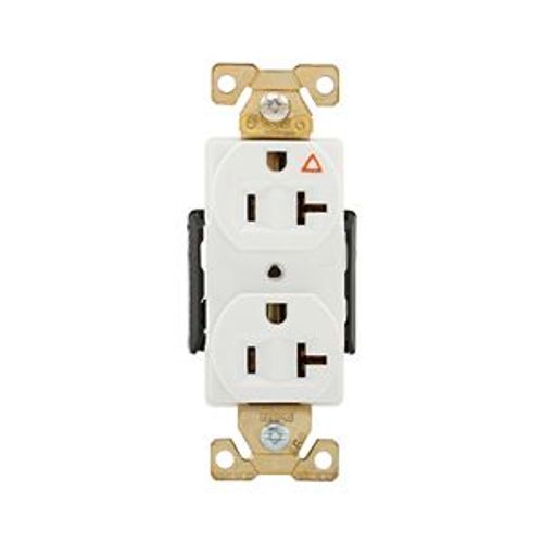 Main product image of Arrow Hart Industrial Duplex Receptacle, #14-10 Awg 20A 125V Face Base, 5-20R, Isolated Ground, AHIG5362W