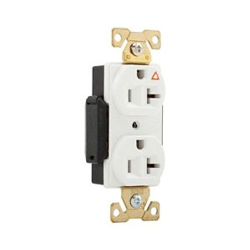 Main product image of Arrow Hart Industrial Duplex Receptacle, #14-10 Awg 20A 125V Face Base, 5-20R, Isolated Ground, AHIG5362W