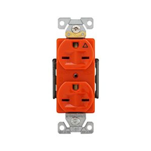 Main product image of Arrow Hart Industrial Duplex Receptacle, #14-10 Awg 15A, 250V, Orange Face Base, 6-15R, Duplex, AHIG5662RN