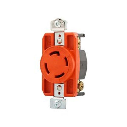 Main product image of Locking Receptacle, Isolated Ground, #14-8 Awg, 30A, 250V, Orange, Single, L15-30 3-Pole 4-Wire, AHIGL1530R