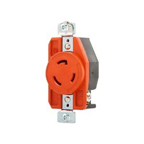 Main product image of Locking Receptacle, #14-8 Awg, 20A, 125V, Back/Side Wiring, Orange, Single, L5-20, 2-Pole 3-Wire, AHIGL520R