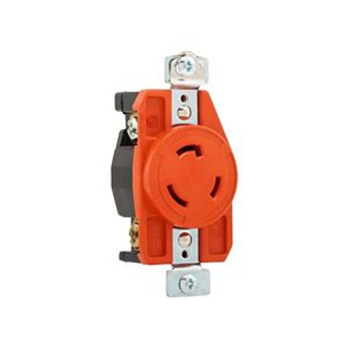 Main product image of Locking Receptacle, #14-8 Awg, 20A, 125V, Back/Side Wiring, Orange, Single, L5-20, 2-Pole 3-Wire, AHIGL520R