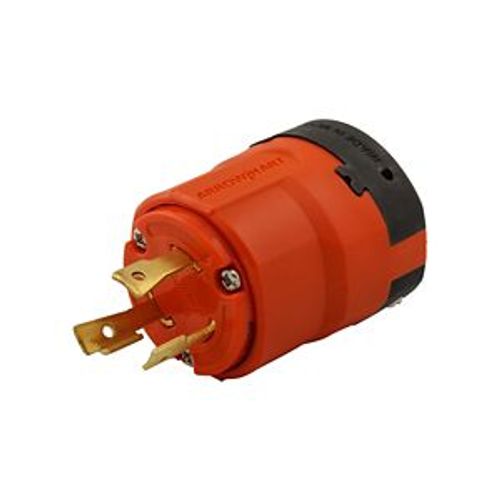 Main product image of Locking Plug, 30A, Industrial, 125V, Orange, Single, L5-30, 2-Pole, 3-Wire, Glass-Filled Nylon, AHIGL530P