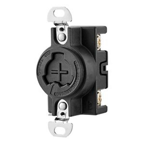 Main product image of Arrow Hart Power Lock Locking Receptacle, #10-14 Awg, 20A, 125V, Black, 3-Pole, 3-Wire, AHPL23000