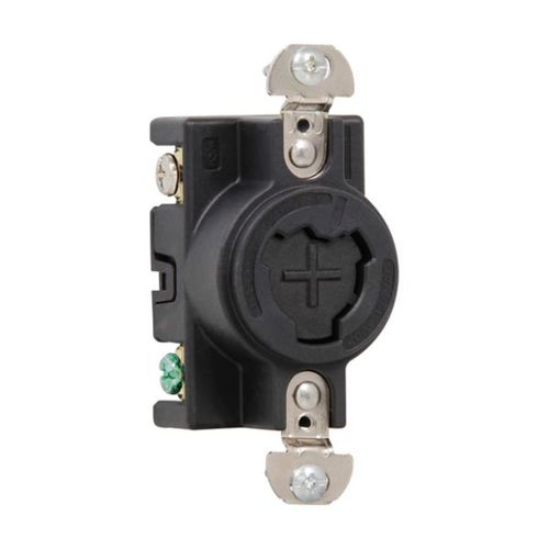 Main product image of Arrow Hart Receptacle, #10-14 Awg, 20A, 125V, Black, Three-Pole, Three-Wire, AHPL23000G