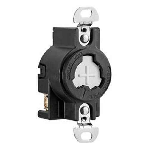 Main product image of Arrow Hart Locking Receptacle, 20A, Hospital, 125V, Back/Side Wiring, Black, Gray, 2-Pole 3-Wire, AHPL23050