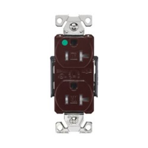 Main product image of Arrow Hart Duplex Receptacle, #14-10 Awg 20A, 125V, Brown Face, Pvc Base, 5-20R, Duplex, AHTR8300B