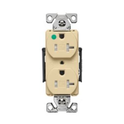 Main product image of Arrow Hart Duplex Receptacle, #14-10 Awg 20A, 125V, Ivory Face, Pvc Base, 5-20R, Duplex, AHTR8300V